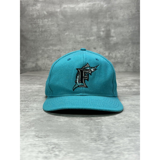 Vintage 90s Florida Marlins MLB Embroidered Logo Baseball Snapback Hat OSFA
