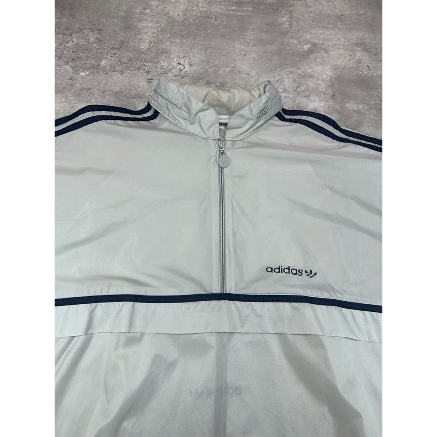 Vintage 90s Adidas Embroidered Spellout Nylon Windbreaker Jacket Size XL