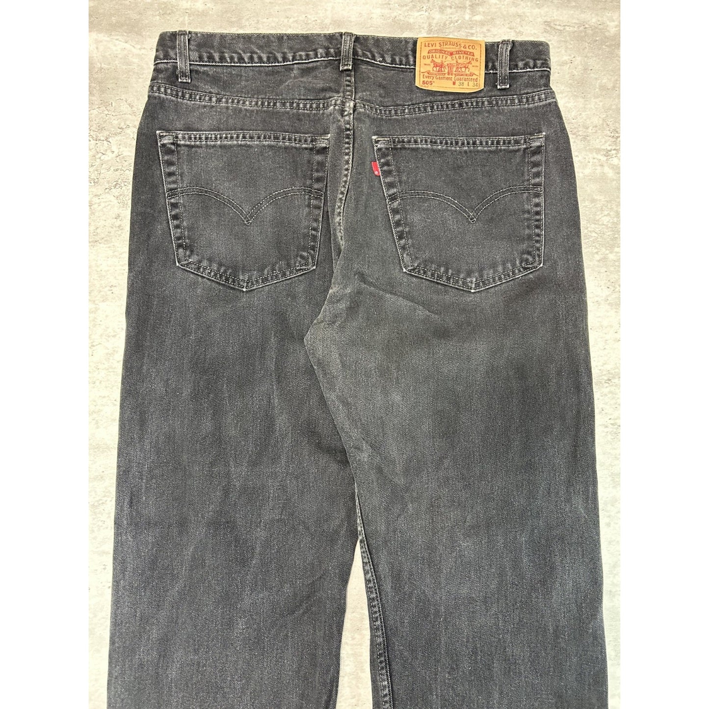 Vintage 90s Levis 505 Regular Fit Straight Leg Back Denim Pants Size 38