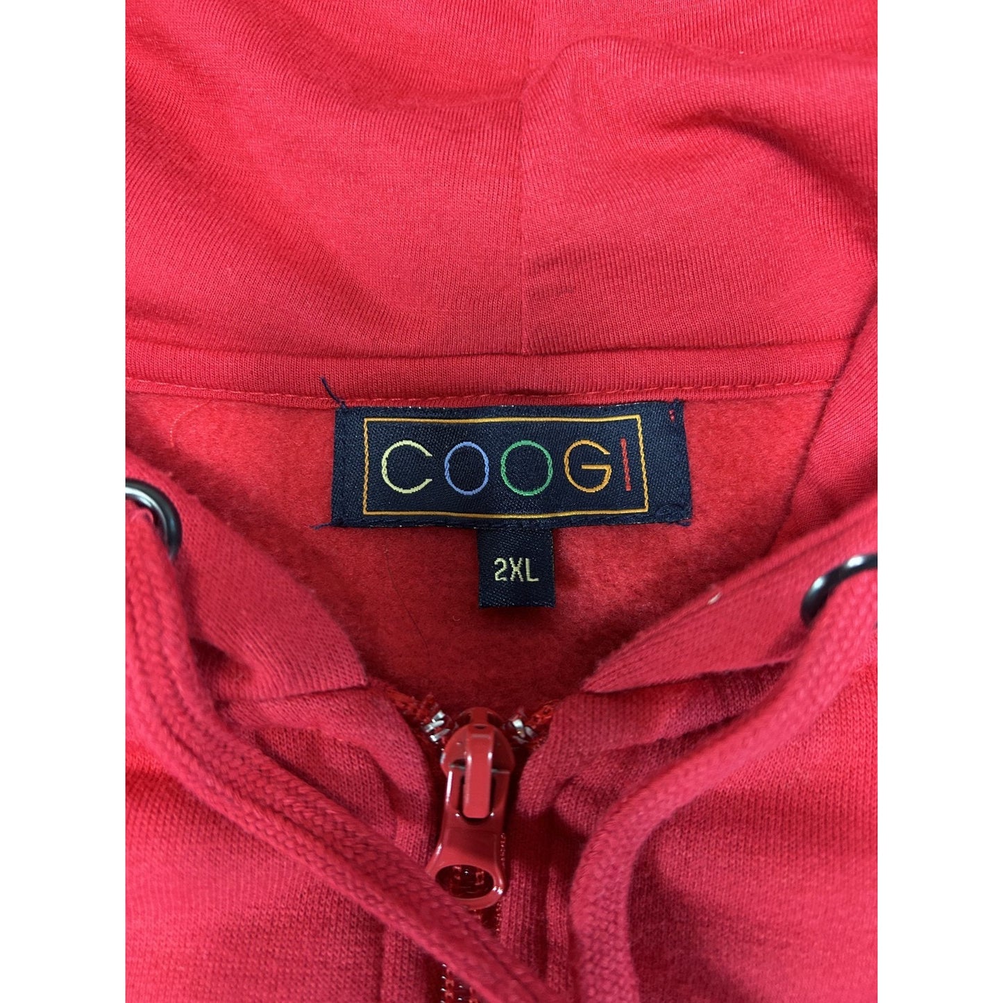 Vintage Y2K Coogi Embroidered Spellout Full Zip Hooded Sweatshirt Size 2XL