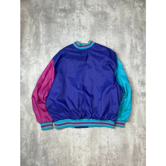 Vintage 1980s McDonalds Embroidered Logo Nylon Bomber Jacket Size XL