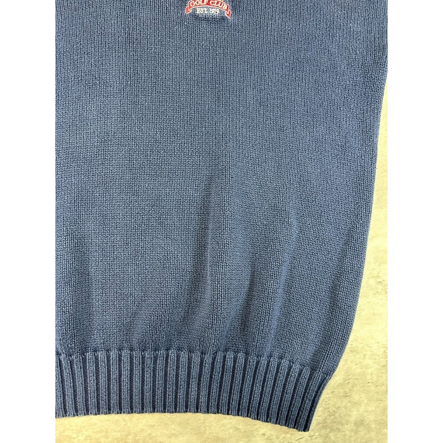 Vintage 90s Sault Ste Marie Golf Club Embroidered Crest Knit Sweater Size Large