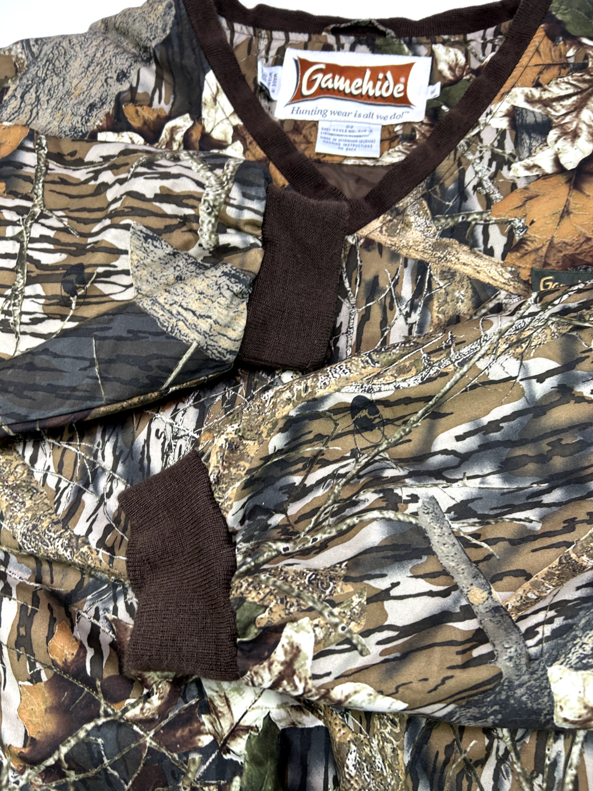 Vintage Gamehide Mossy Oak Breakup Camo Hunting Pullover Jacket Size XL
