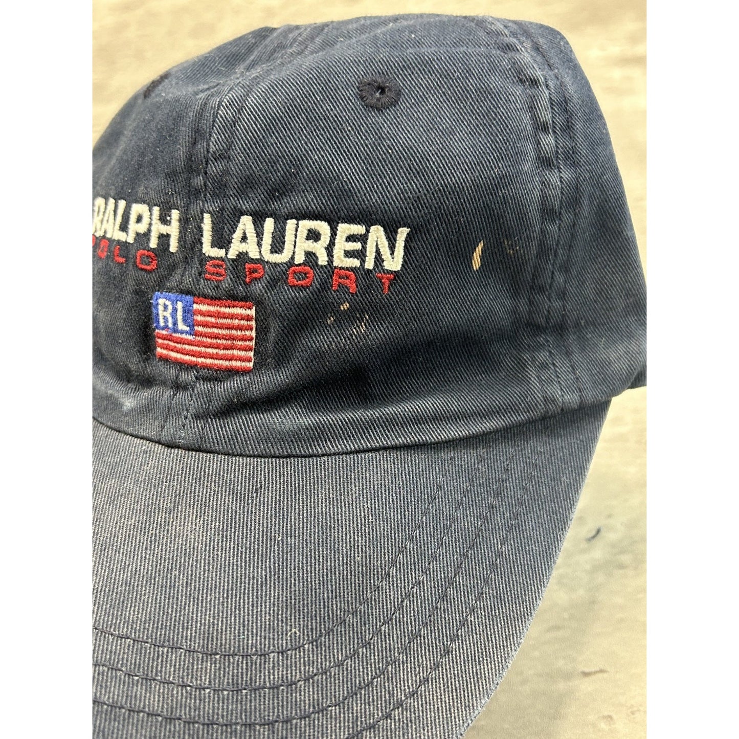 Vintage 90s Polo Ralph lauren Embroidered Spellout Strapback Hat OSFA
