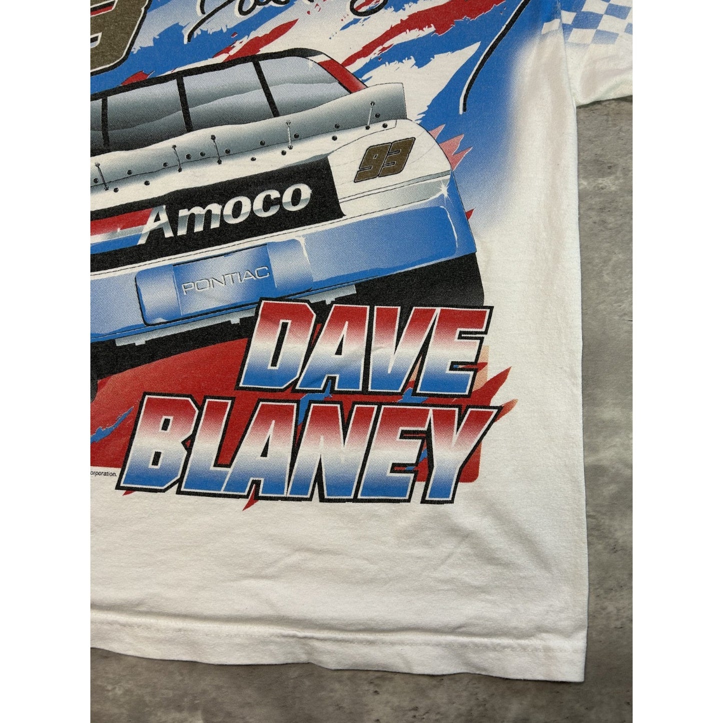 Vintage Dave Blaney #93 Amoco Racing Nascar All Over Print T-Shirt Size XL