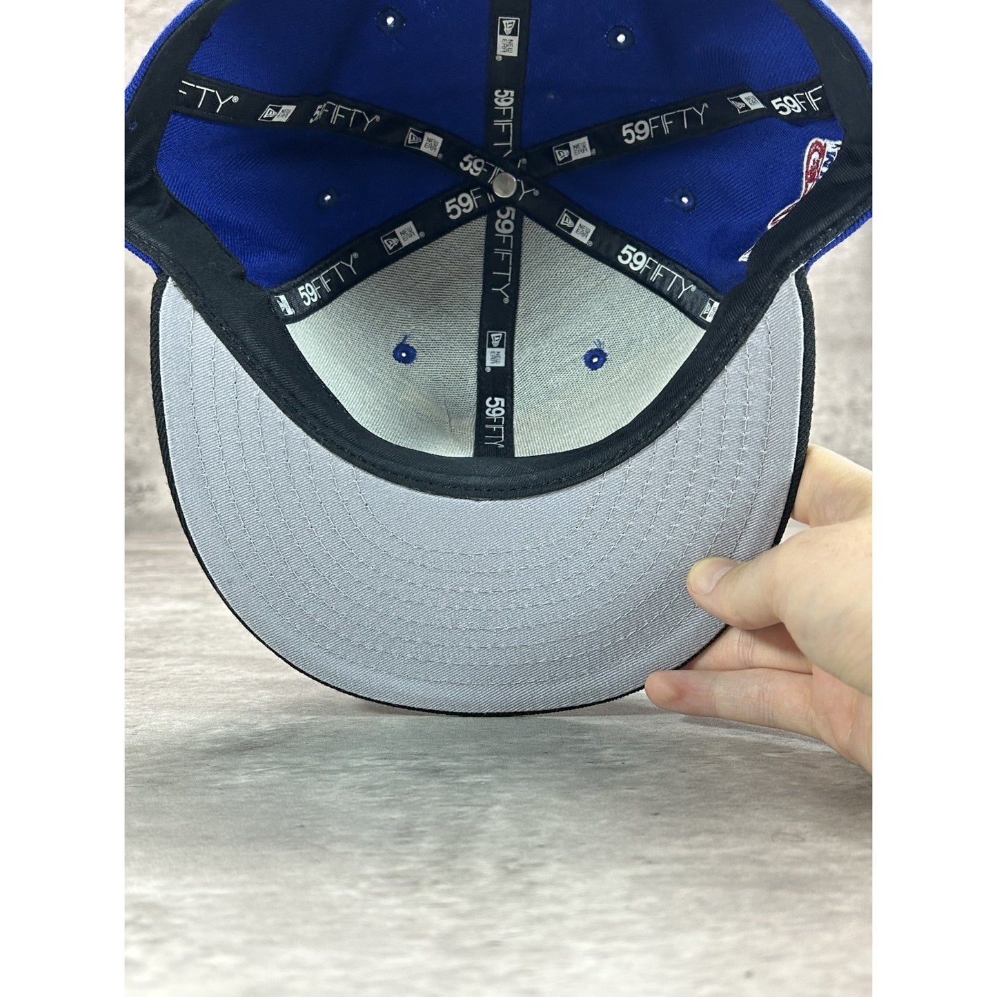 Burlington Bees MiLB Embroidered Logo Baseball Fitted Hat 7 1/2 Blue