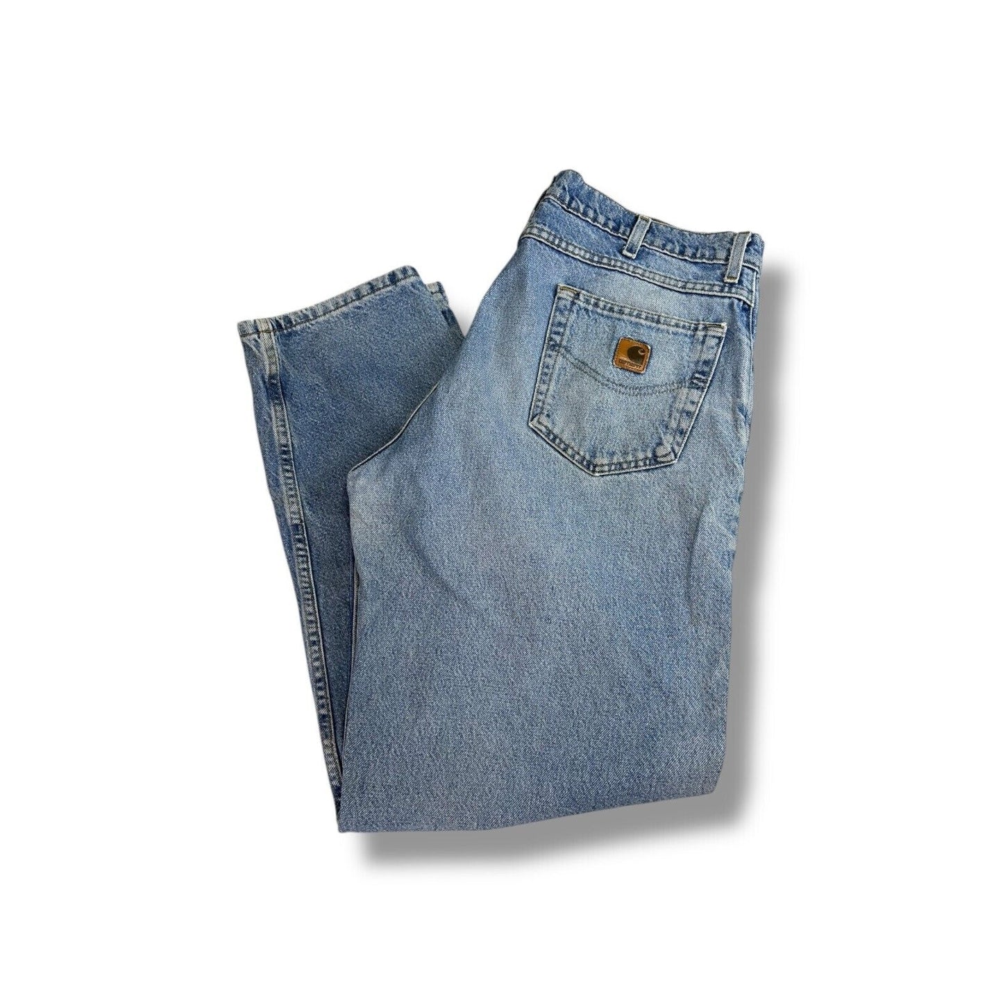 Vintage Carhartt Light Wash Denim Workwear Pants Size 38 Blue