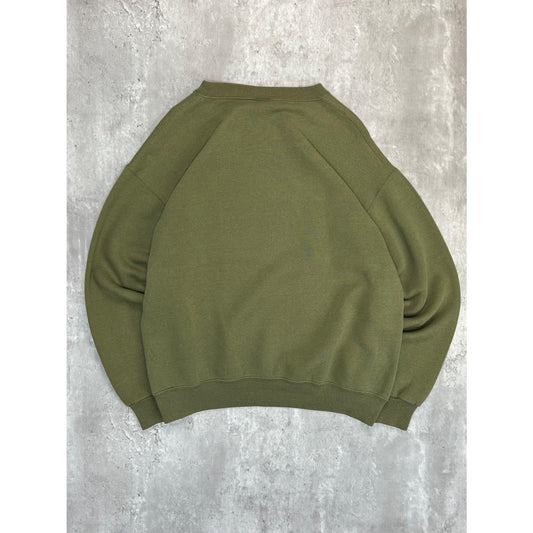 Vintage 90s USMC Military Crest Graphic Sweatshirt Size Medium Green