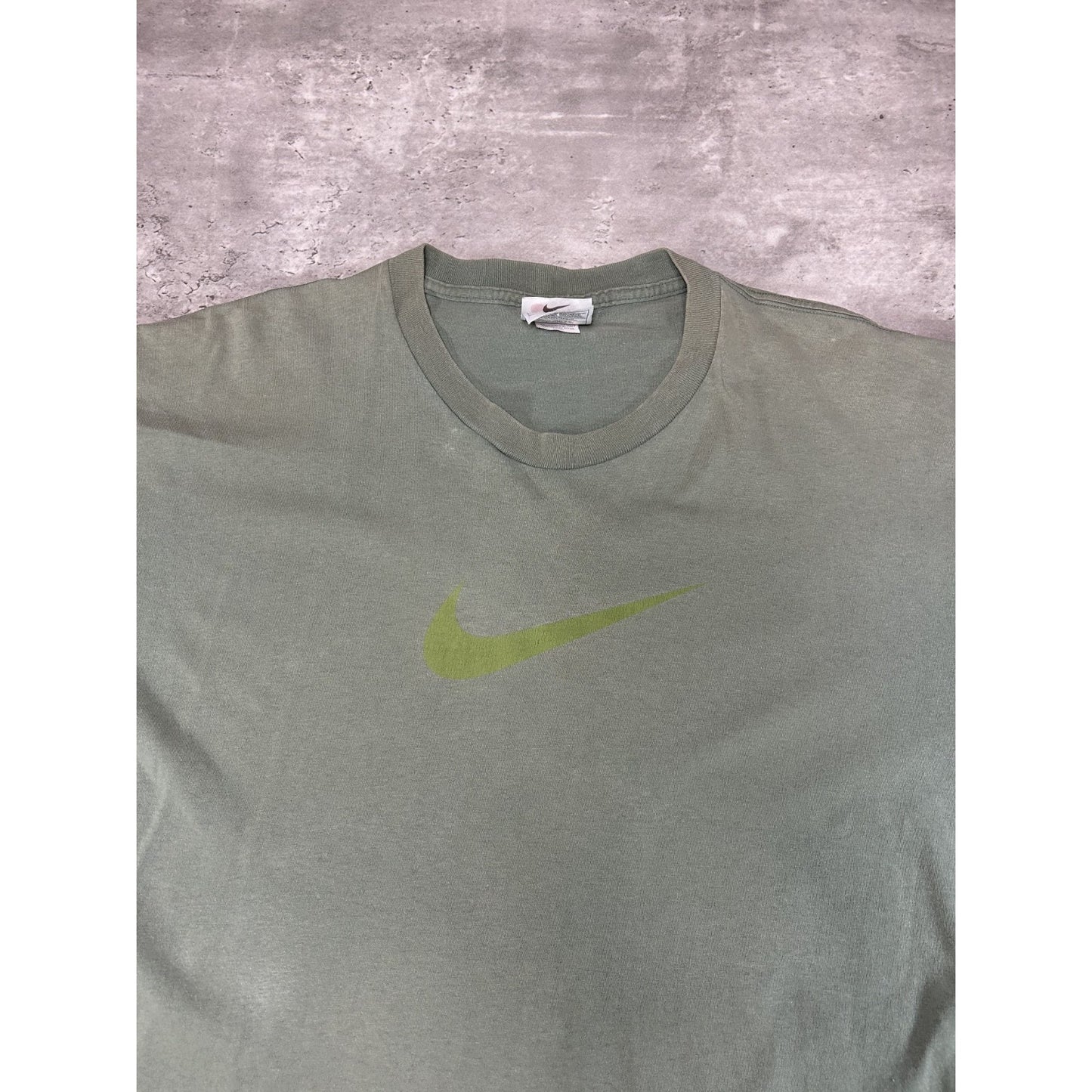 Vintage 90s Nike Tonal Big Graphic Swoosh Earth Tone T-Shirt Size 2XL