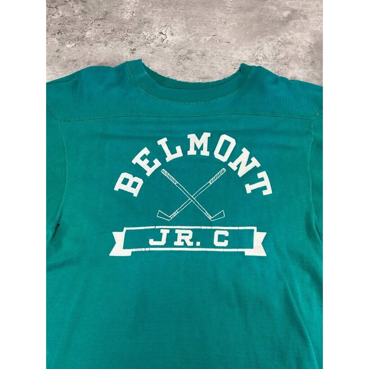 Vintage 1970s Belmont Jr C Arc Spell Out Collegiate Champion Jersey Size Medium