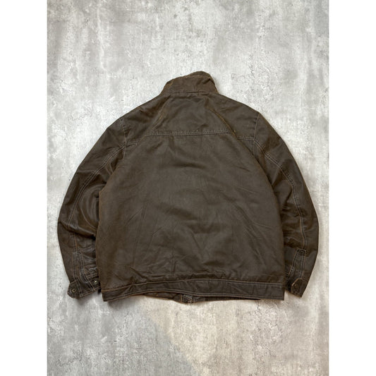 Vintage Columbia Outdoors Full Zip Leather Bomber Jacket Size XL Brown