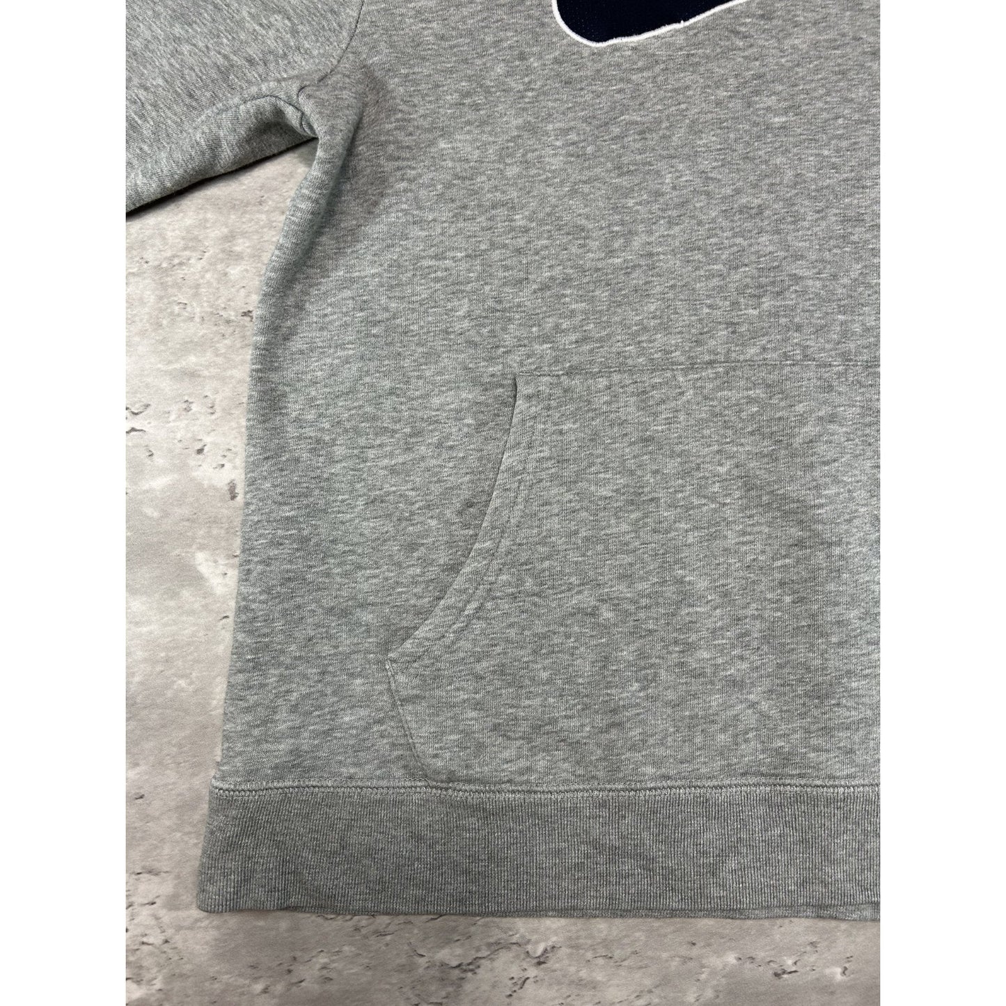 Vintage Nike Embroidered Big Swoosh Pullover Hooded Sweatshirt Size Medium Gray