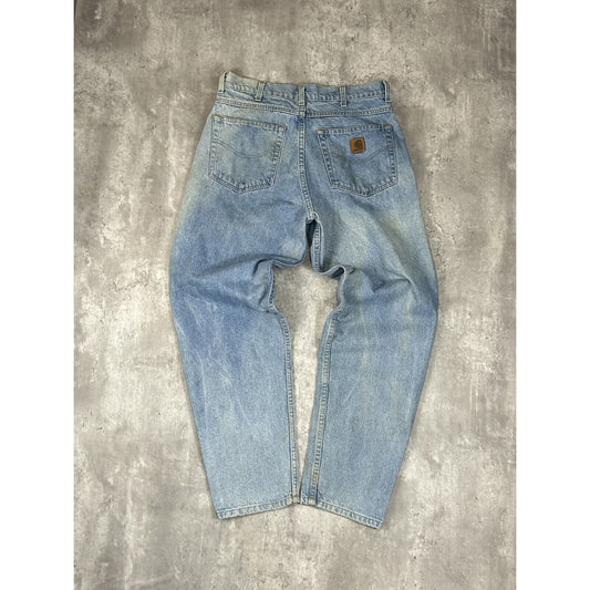 Vintage 90s Carhartt Workwear Light Wash Denim Pants Size 34 B17STW Blue