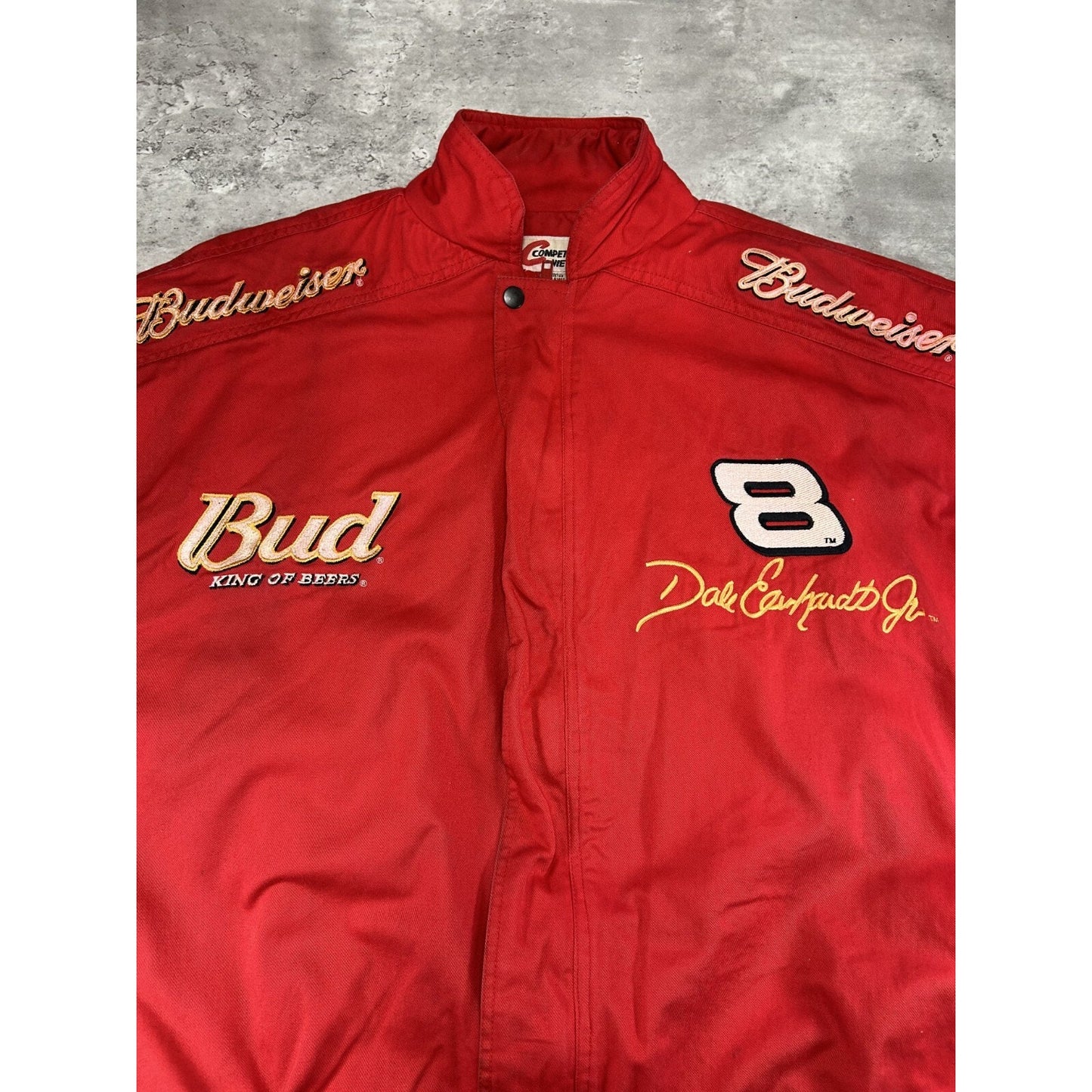 Vintage Dale Earnhardt Jr #8 Budweiser Racing Nascar Racing Jacket Size Large