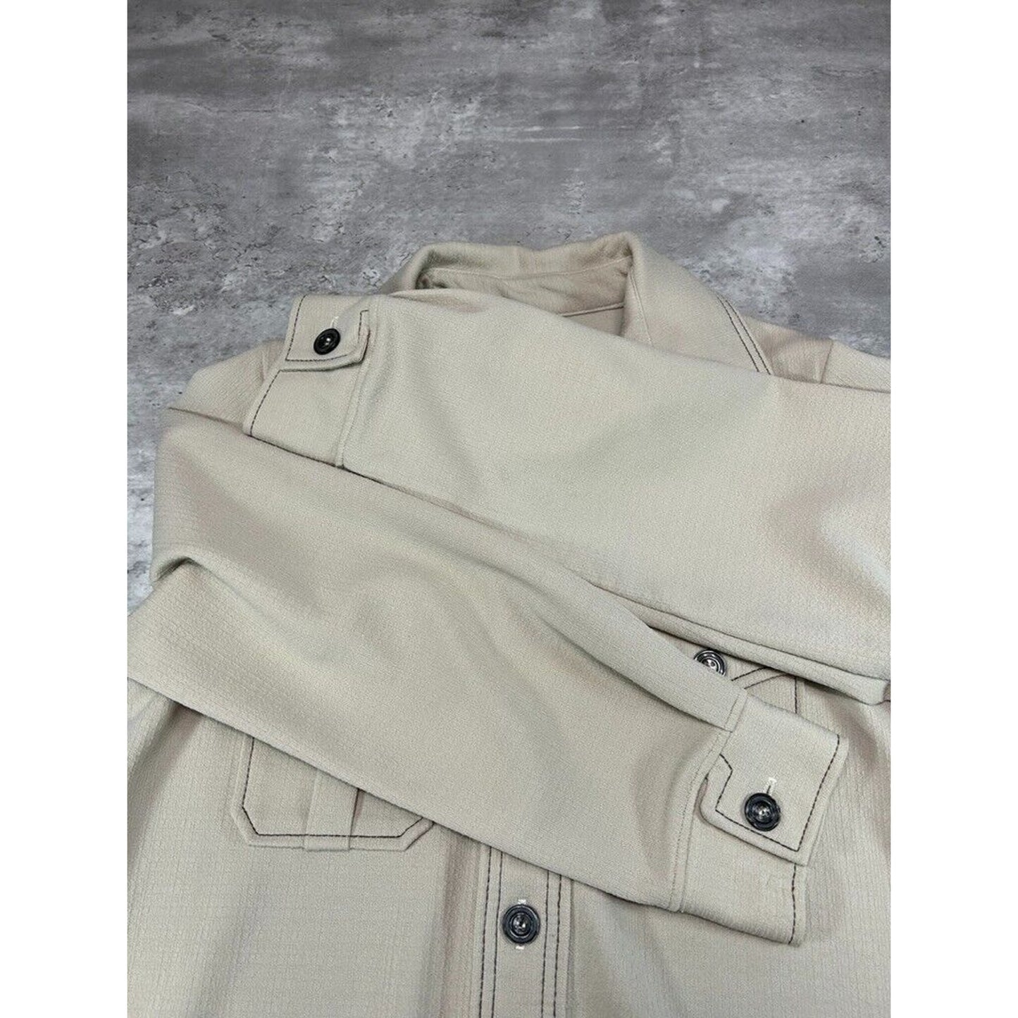 Vintage 1970s Cal Jac Button Up Jacket Contrast Stitch Jacket Size Medium