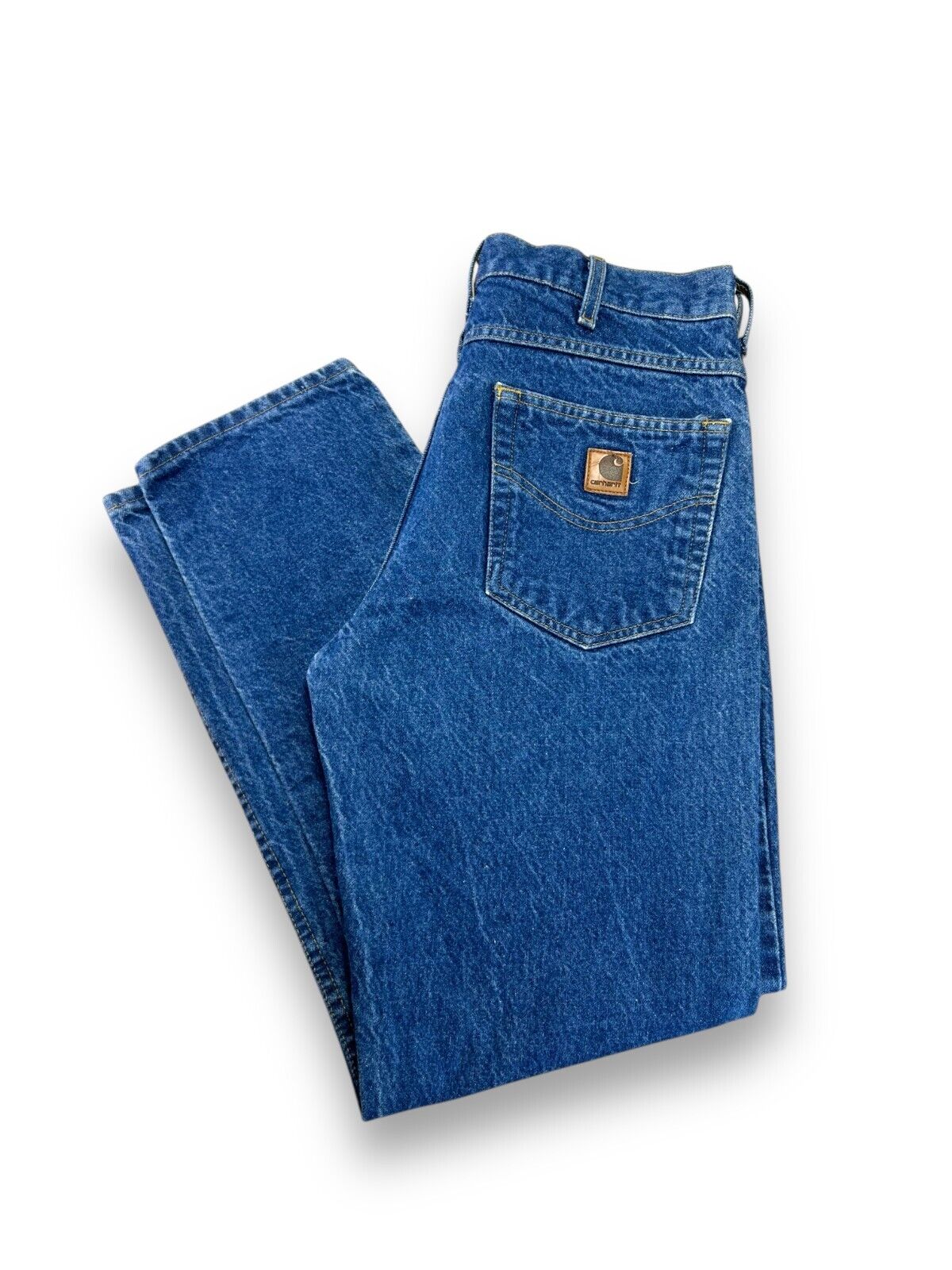 Vintage Carhartt Dark Wash Denim Workwear Pants Size 32W Blue B18 PRW