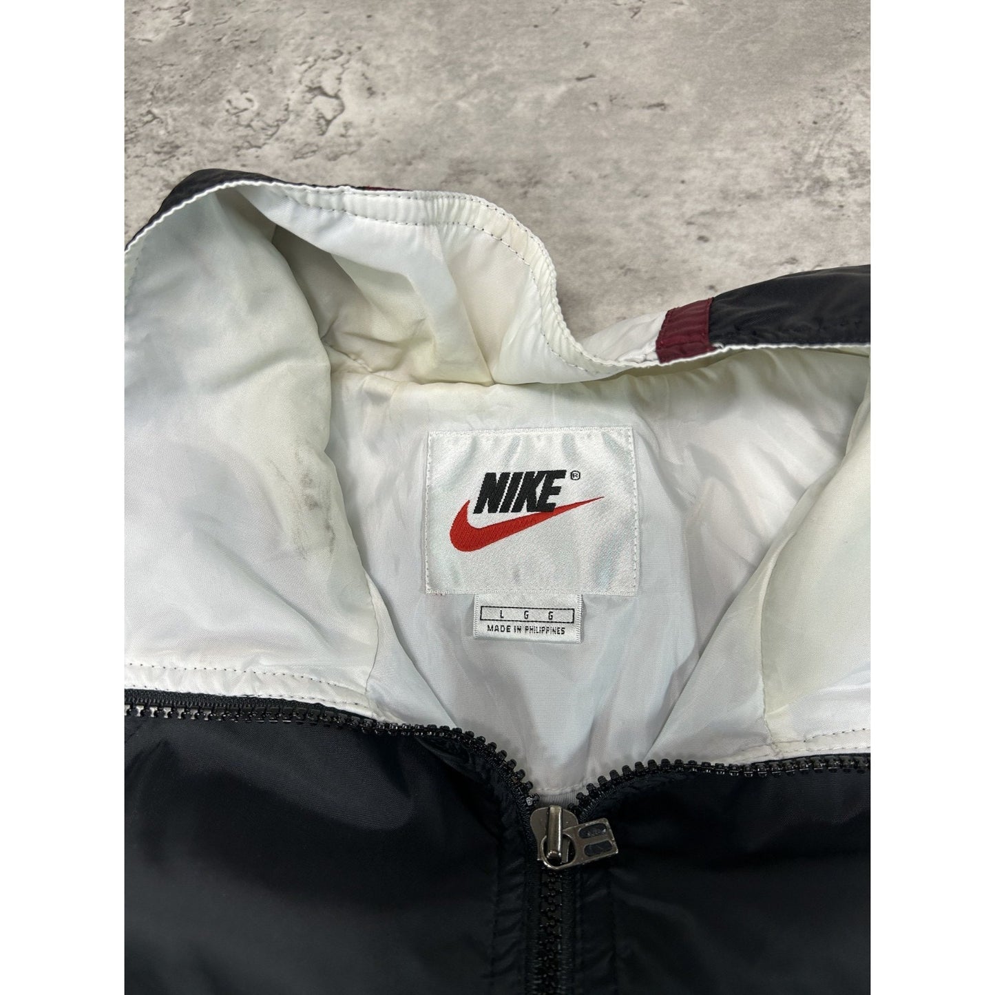 Vintage 90s Nike Embroidered Swoosh Nylon Full Zip Windbreaker Jacket Size Large