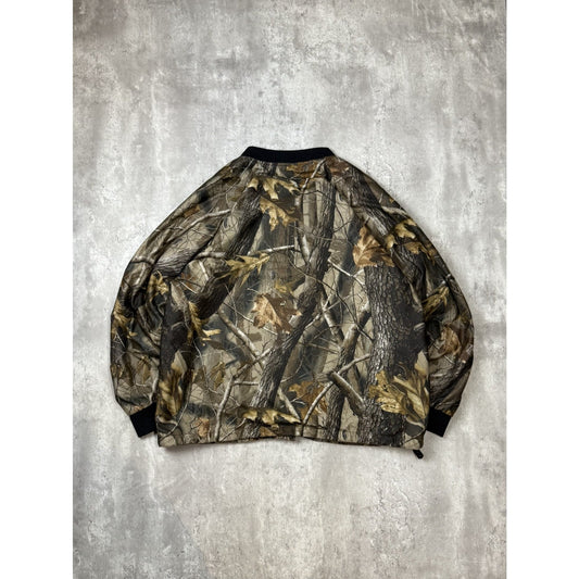Vintage 90s Stearns Dry Wear Advantage Tree Camo Hunting Bomber Jacket Size XL