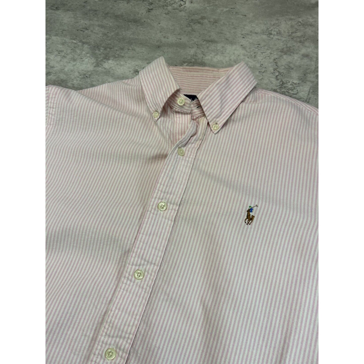 Vintage Polo Ralph Lauren Embroidered Pony Long Sleeve Button Up Shirt Size Medium