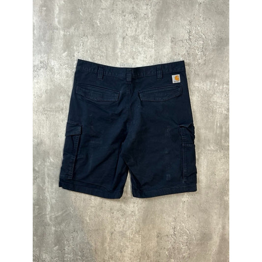 Carhartt Canvas Workwear Multi Pocket Cargo Shorts Size 36 Blue