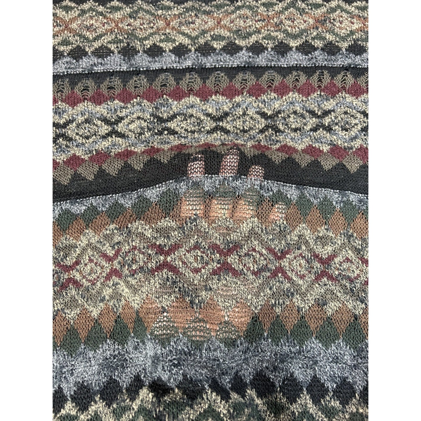 Vintage Geoffrey Beene Abstract Striped Pullover Ribbed Knit Sweater Size XXL