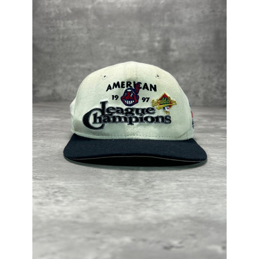 Vintage 1997 Cleveland Indians MLB AL Champs Embroidered Snapback Hat OSFA