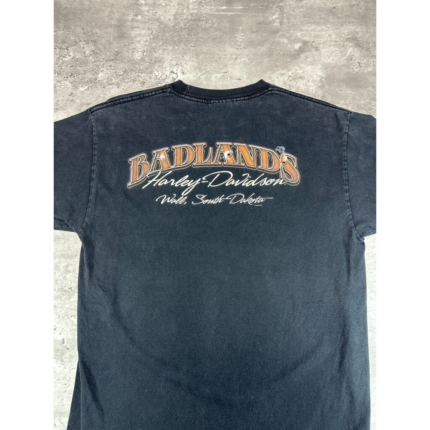 Harley Davidson Motorcycles Badlands Cowboy Skull Graphic T-Shirt Size Medium