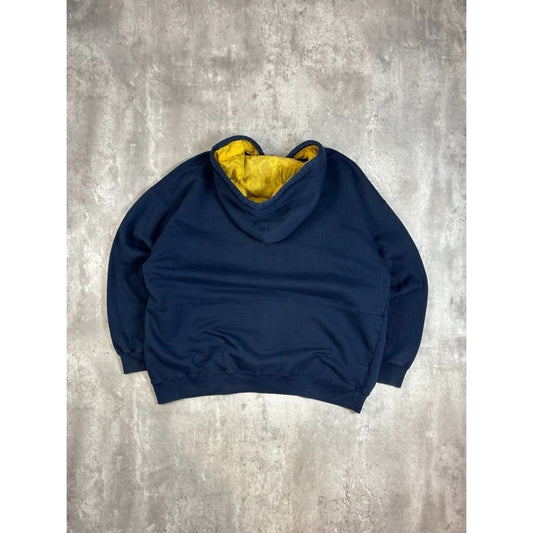 Vintage 90s Notre Dame Fighting Irish NCAA Hooded Sweatshirt Size XL Blue