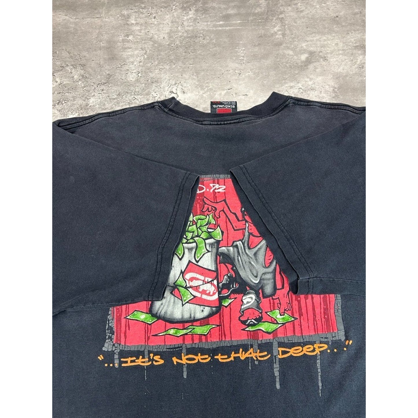 Vintage Y2K Ecko Unlimited Its Not That Deep Graffiti Graphic T-Shirt Size XXL