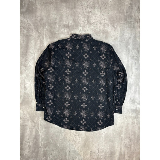 Vintage Y2K Avirex All Over Print Checkered Long Sleeve Button Up Shirt Size XXL