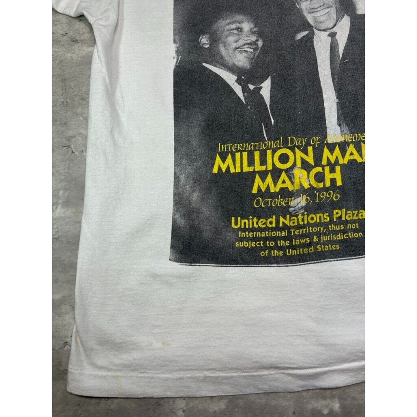 Vintage 1996 NYC Day Of Atonement Million Man March Graphic T-Shirt Size XL