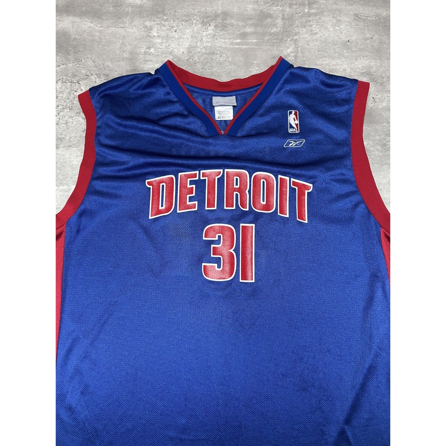 Vintage Darko Milicic #31 Detroit Pistons NBA Reebok Basketball Jersey Size XL