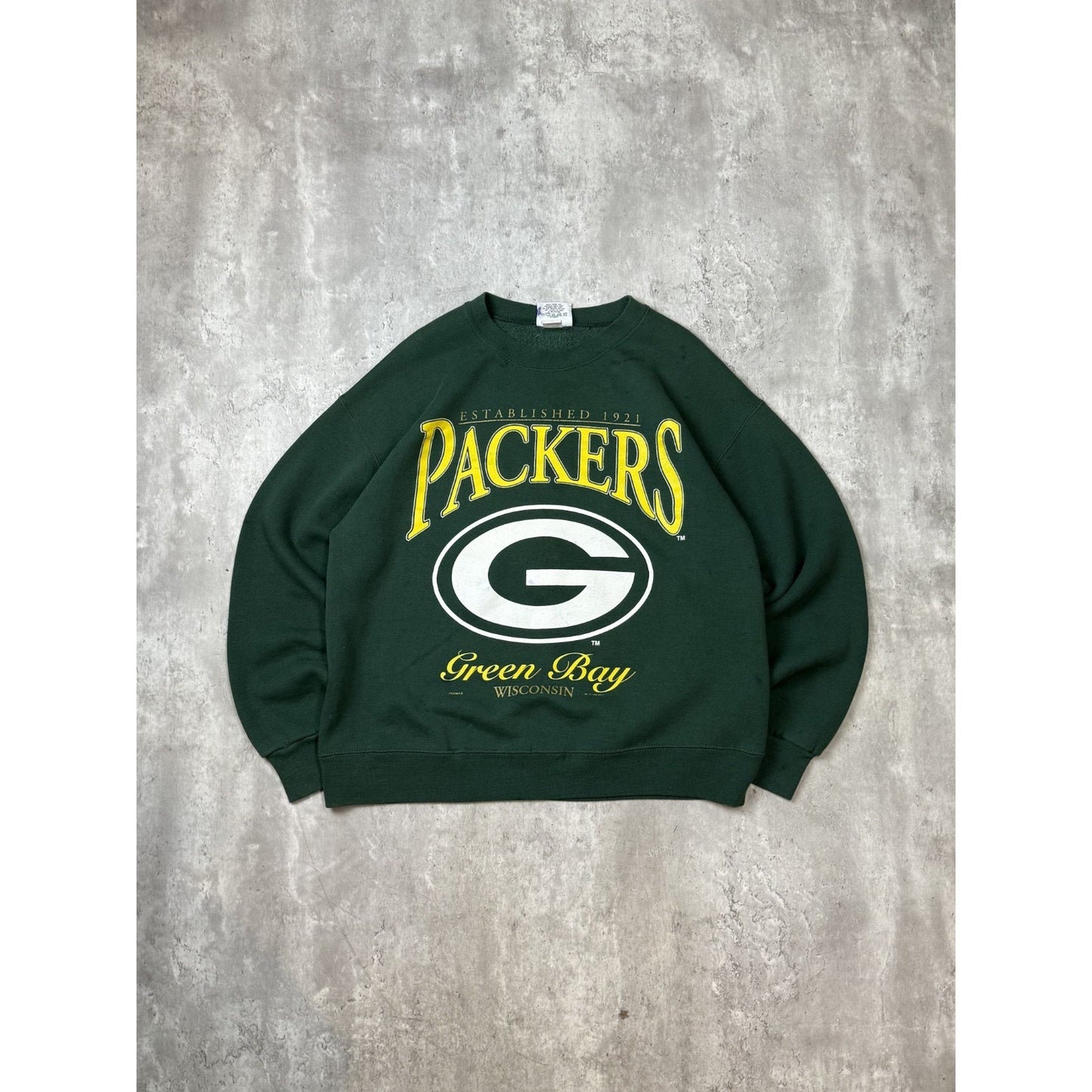 Vintage 1996 Green Bay Packers NFL Big Graphic Football Sweatshirt Size Large