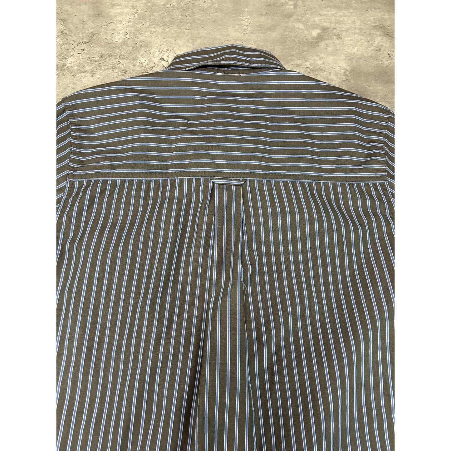 Vintage Chaps Striped Print Long Sleeve Reworked Cropped Button Up Shirt Medium