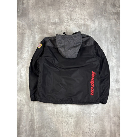 Vintage Snap On Insulated Canvas Full Zip Hooded Workwear Jacket Size XL