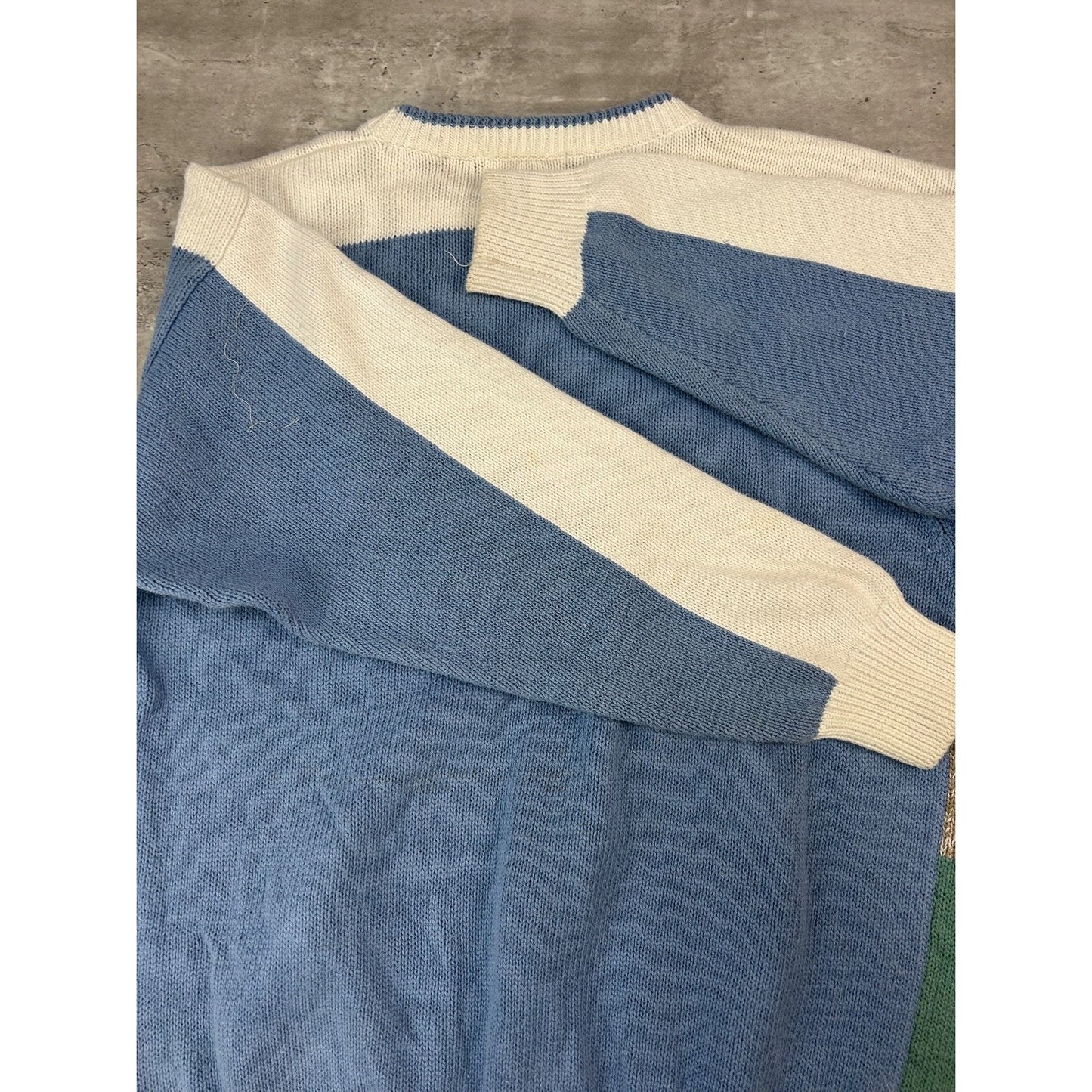 Vintage 90s Par Far Golf Landscape Print Pullover Knit Sweater Size Large