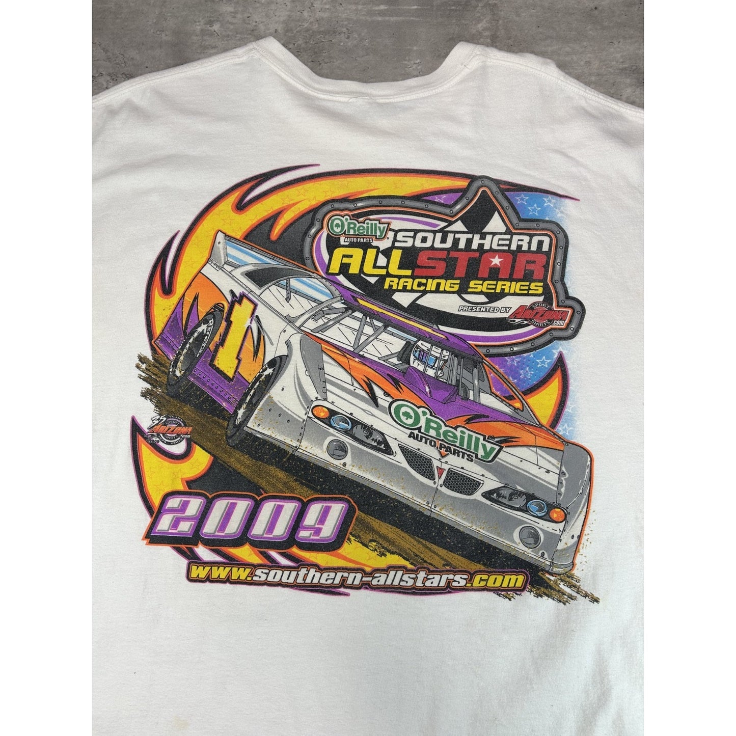 Southern All Star Racing Series Race Graphic T-Shirt Size 2XL White
