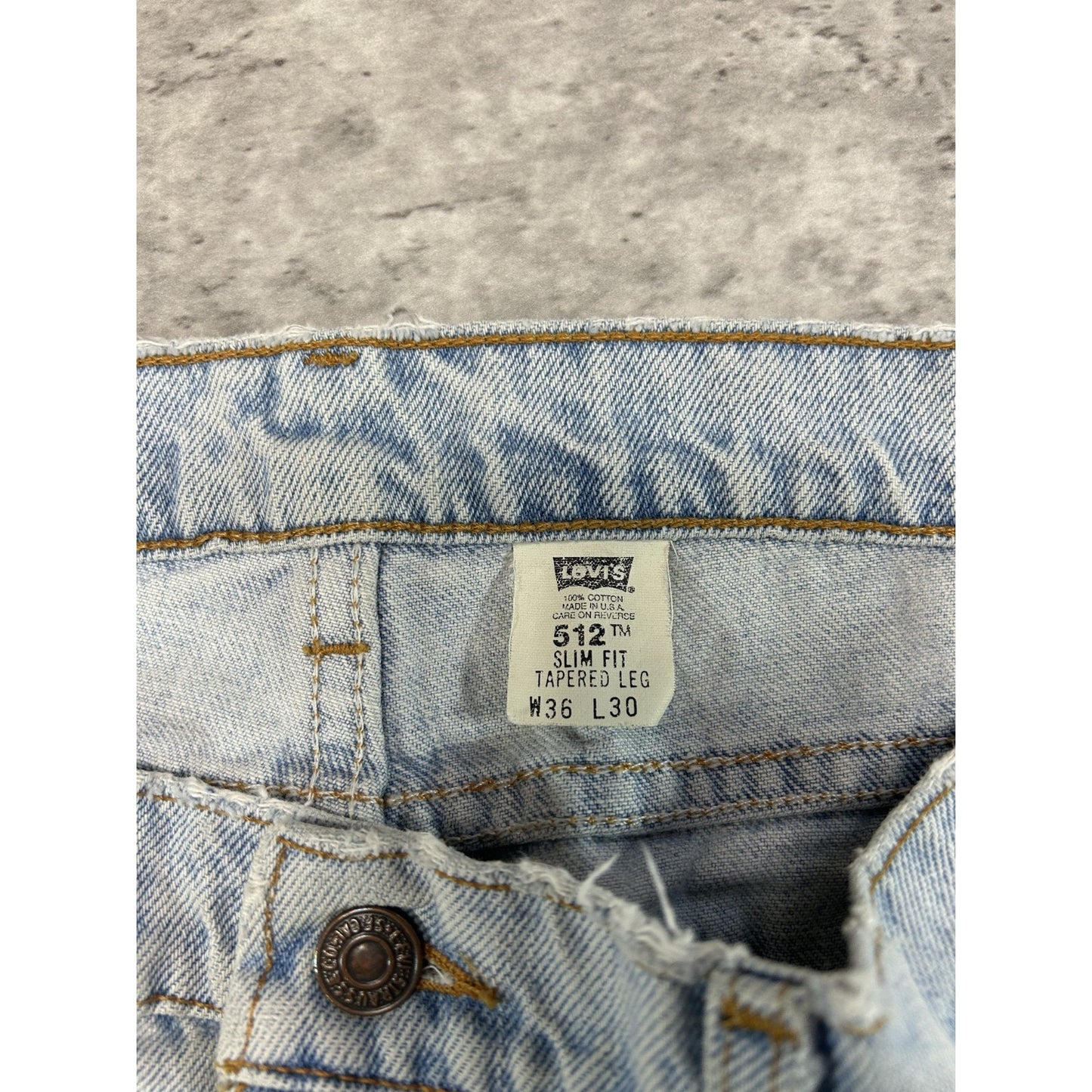 Vintage 90s Levis 512 Red Tab Light Wash Denim Pants Size 34 Blue