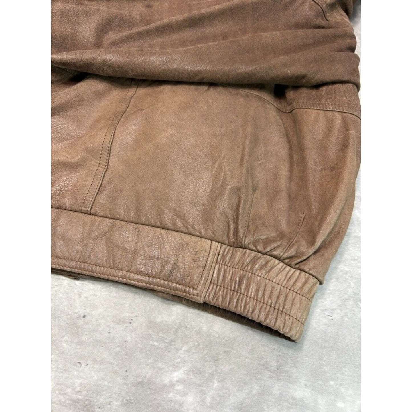 Vintage Adventure Bound Thinsulate Multi Pocket Leather Bomber Jacket Size Large Brown