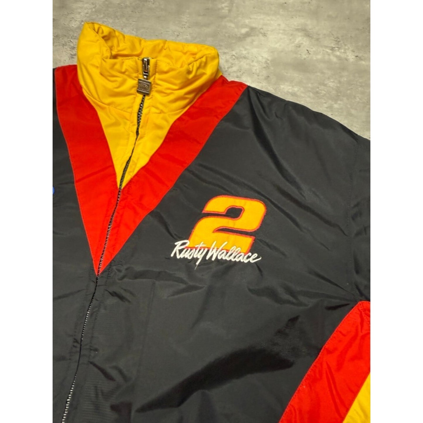 Vintage 90s Rusty Wallace #2 Nascar Embroidered Miller Racing Jacket Size Medium