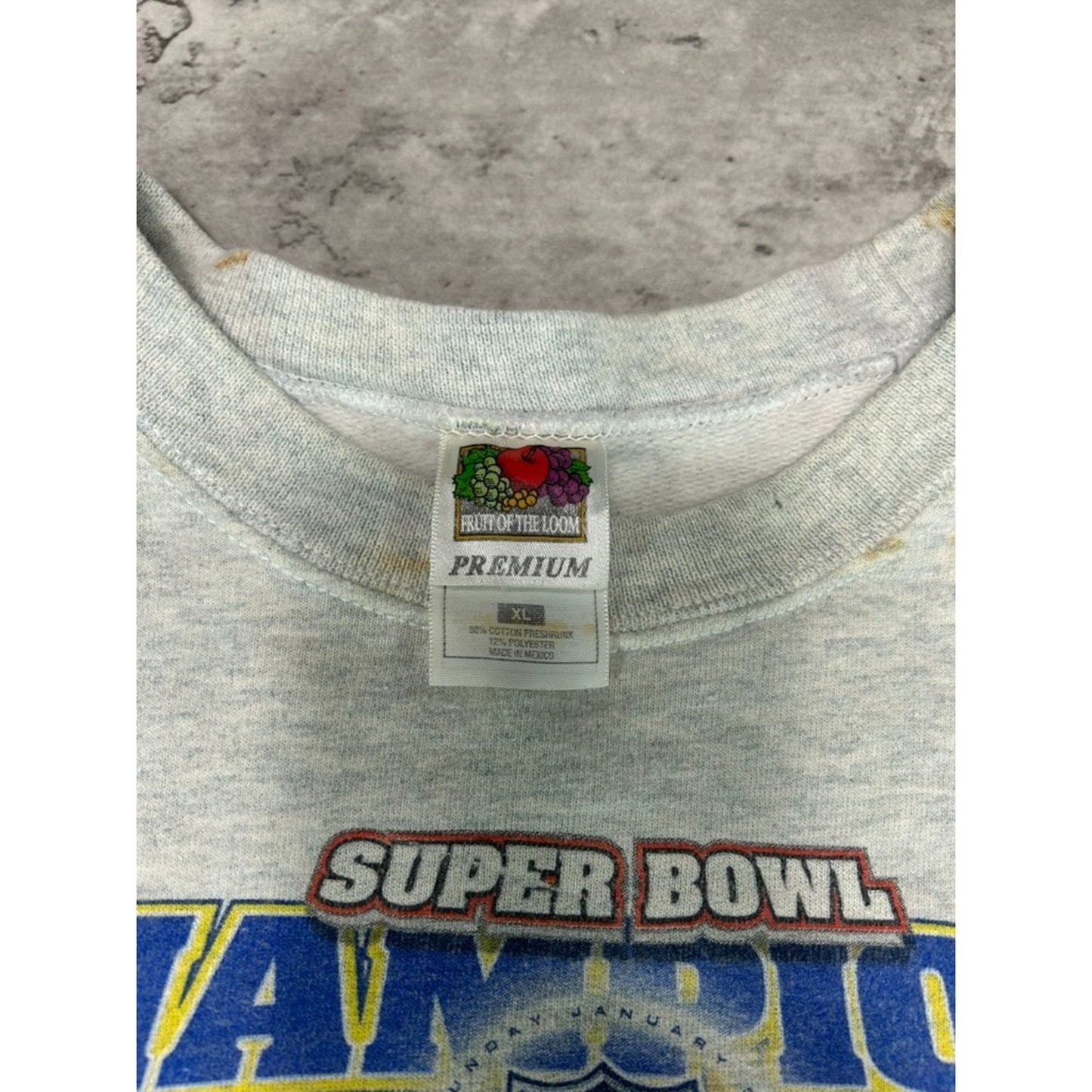 Vintage 2000 St Louis Rams NFL Super Bowl Champs Caricature Sweatshirt Size XL