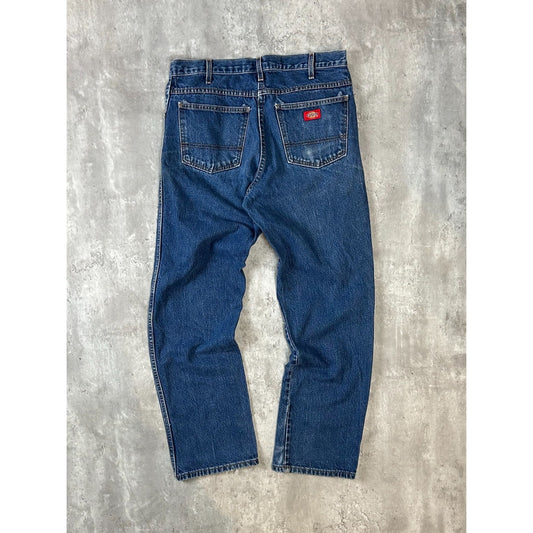 Vintage Dickies Dark Wash Denim Workwear Jeans Pants Size 34 Blue