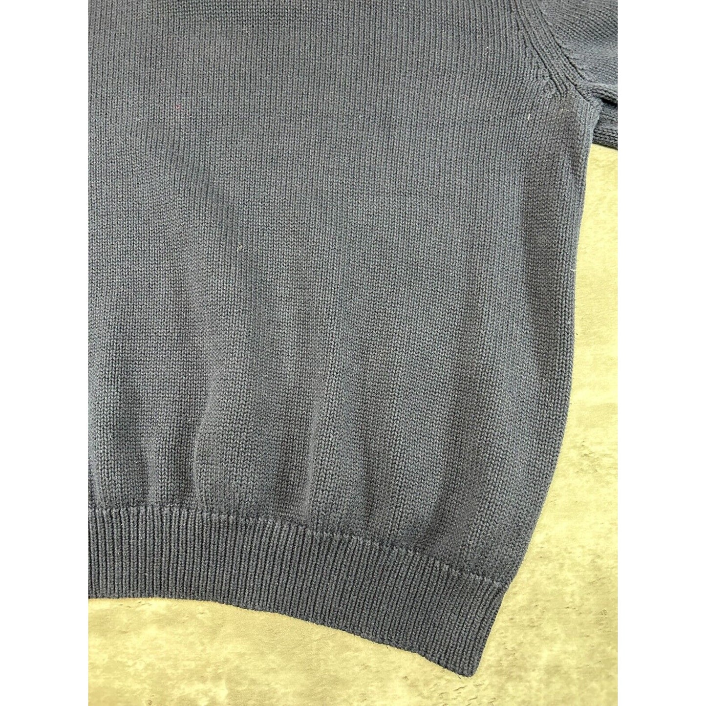 Vintage Chaps Ralph Lauren Embroidered Crest 1/4 Zip Knit Sweater Size XXL