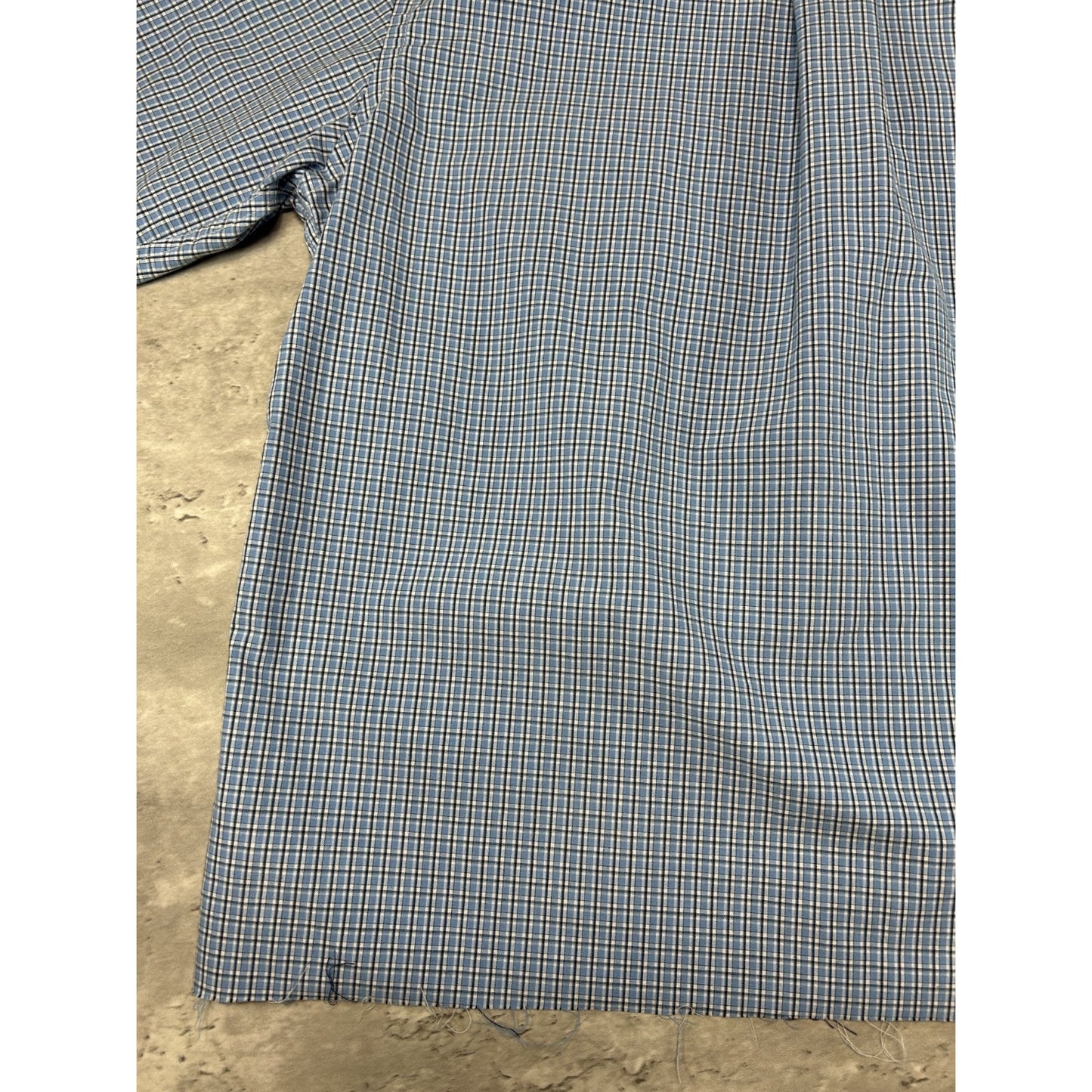 Vintage Arrow Plaid Print Short Sleeve Reworked Cropped Button Up Shirt Sz Large