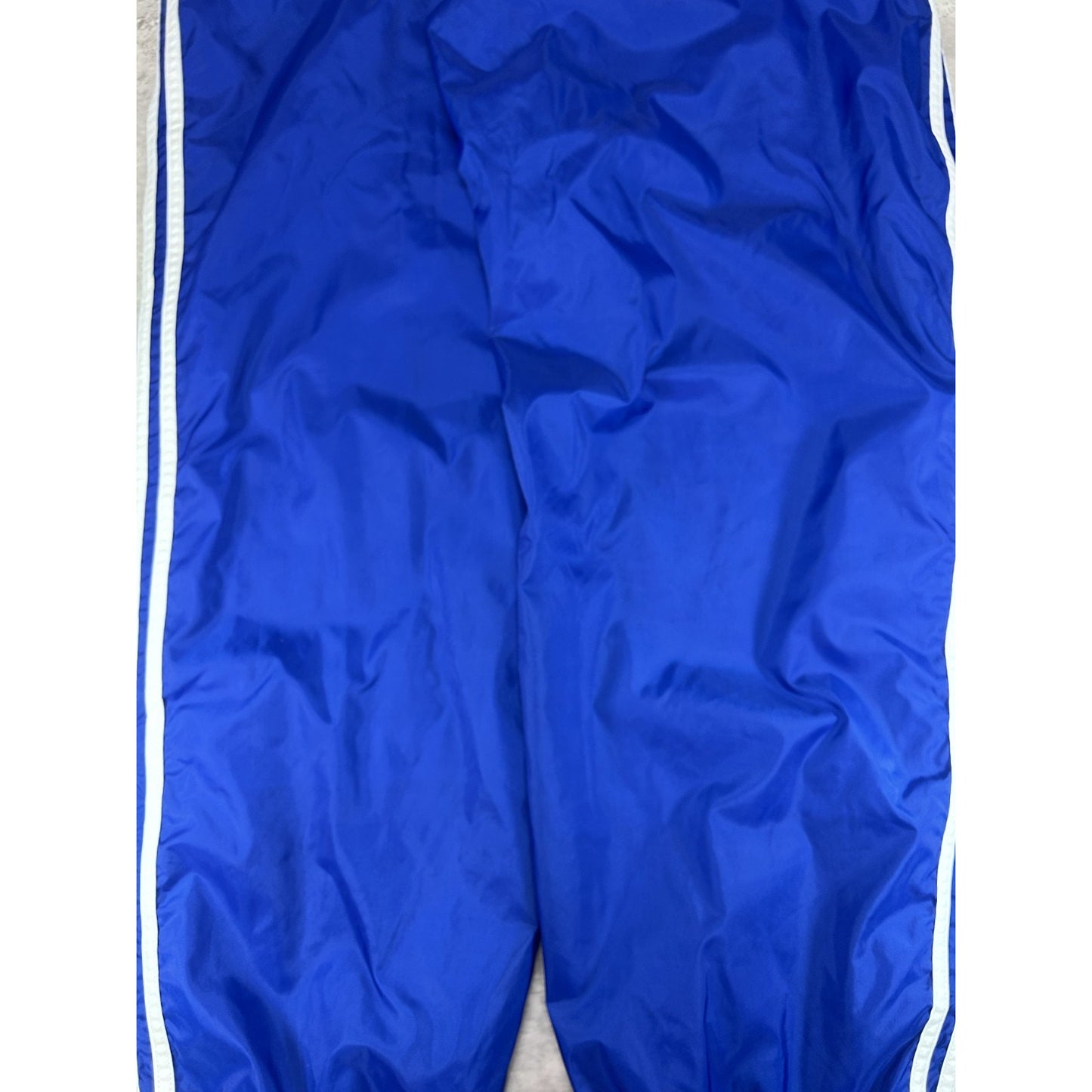Vintage 90s Adidas Embroidered Logo Nylon Track Pants Size XL Blue