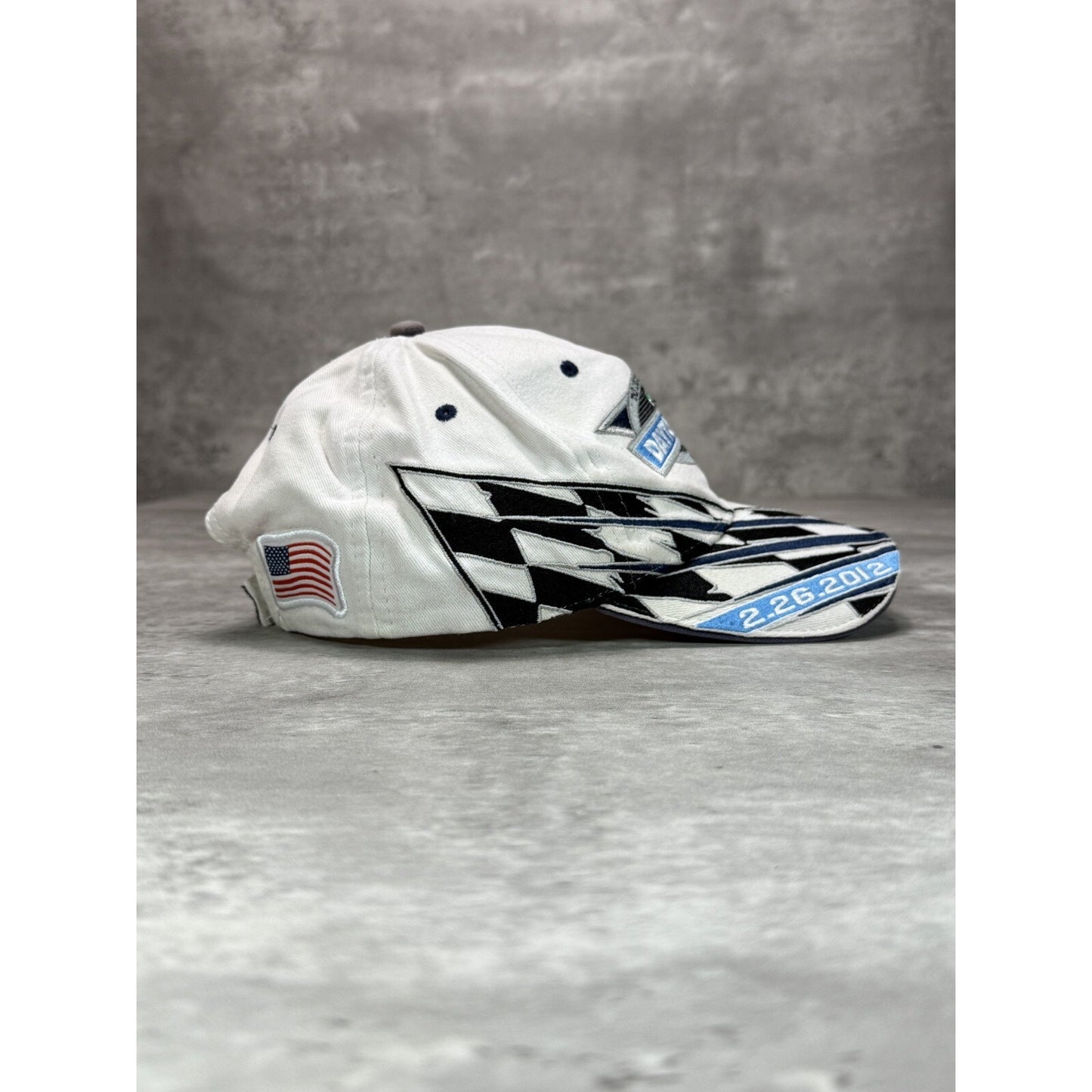 Daytona 500 NASCAR Embroidered Logo Checkered Flag Strapback Hat OSFA