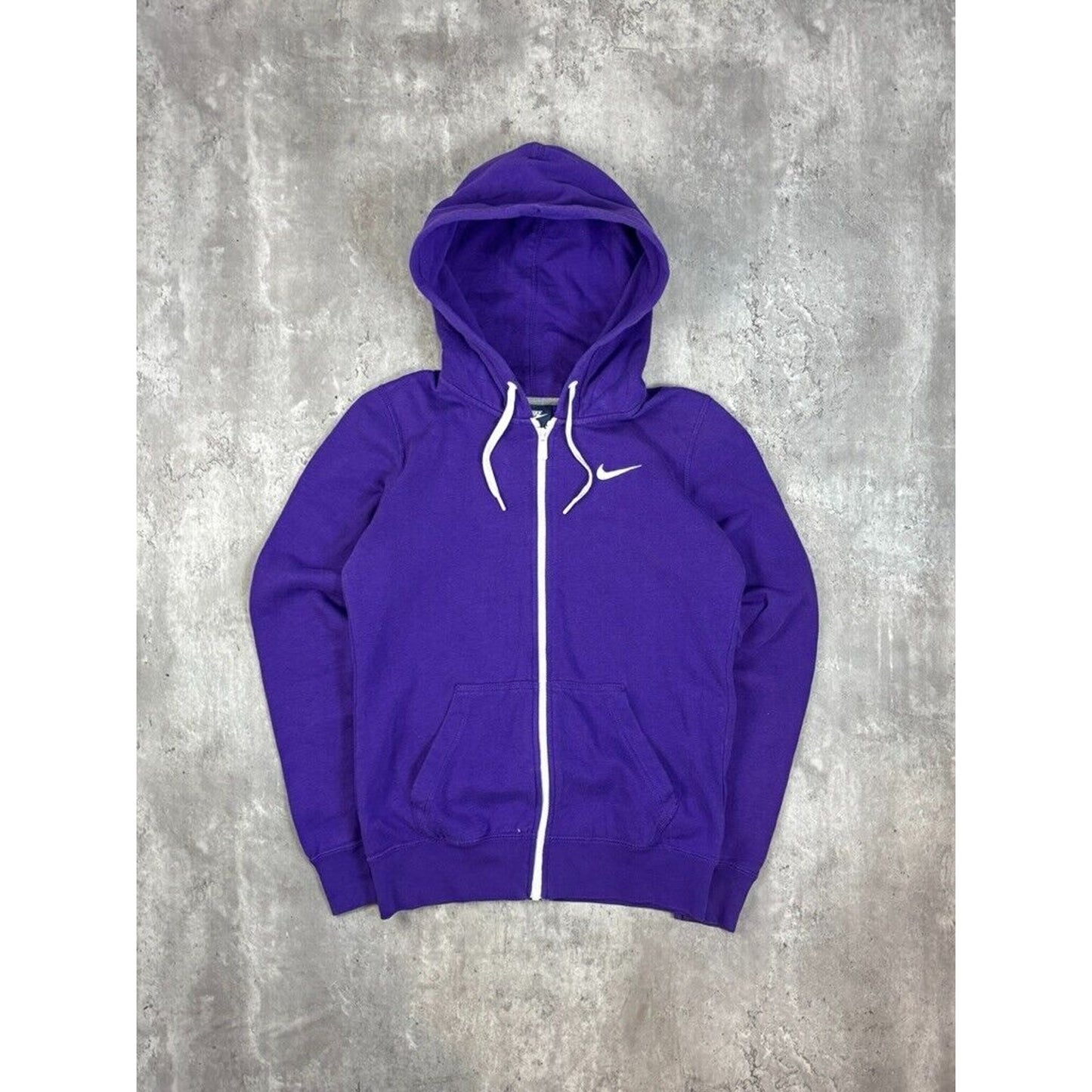 Vintage Womens Nike Embroidered Swoosh Full Zip Hooded Sweatshirt Size Small