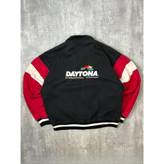 Vintage 90s Daytona Speedway Embroidered Varsity Style Bomber Jacket Size Large