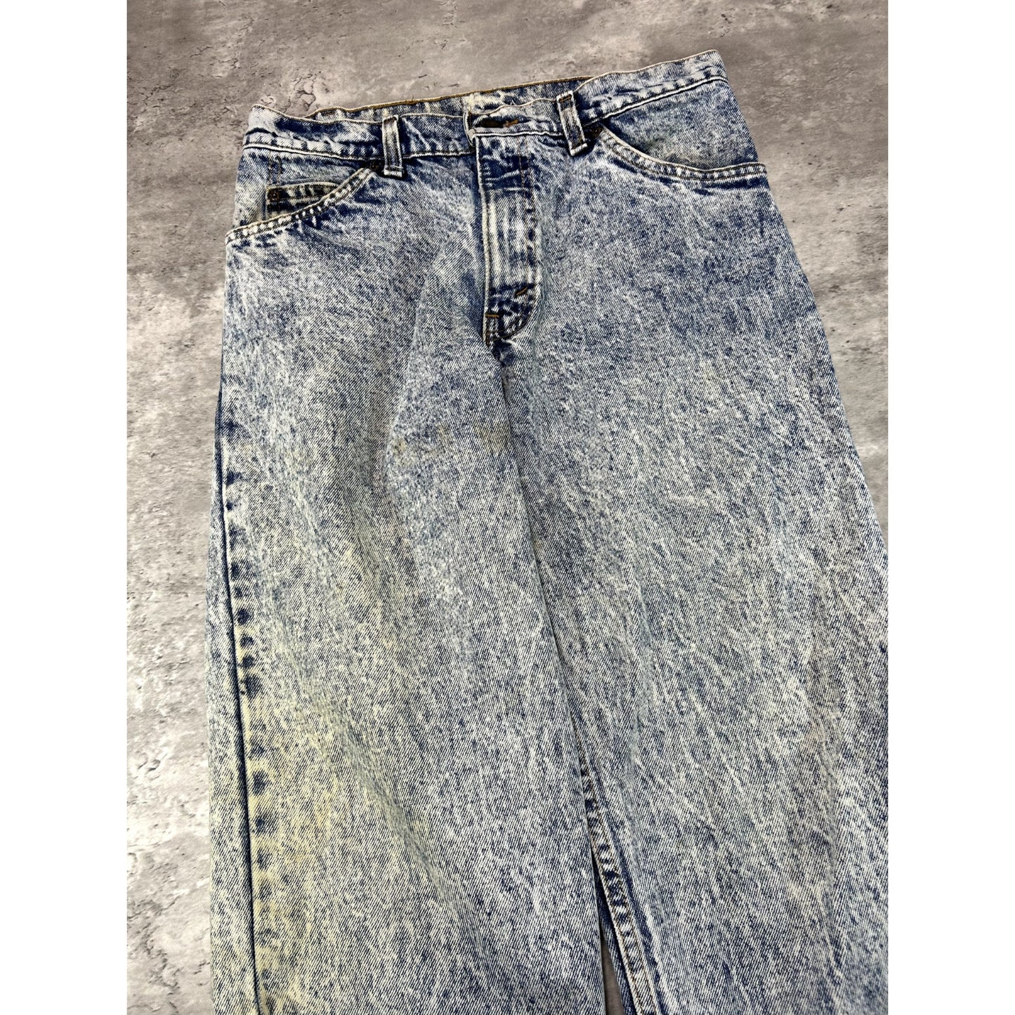 Vintage 80s/90s Levis Orange Tab Acid Wash Slim Fit Denim Pants Size 30W Blue