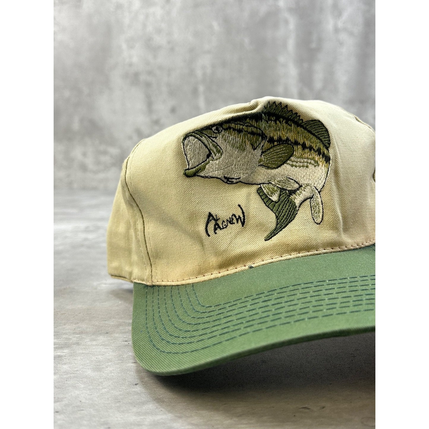 Vintage 90s Al Agnew Embroidered Bass Fishing Snapback Hat OSFA